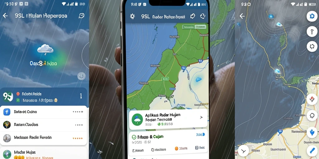 Antarmuka aplikasi 9SL menampilkan peta Radar Hujan yang jelas dan informatif.