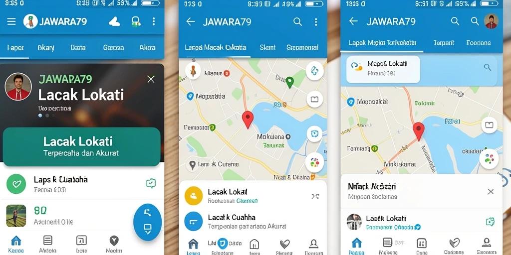 Antarmuka JAWARA79 menampilkan peta lokasi yang jelas dan mudah dibaca.