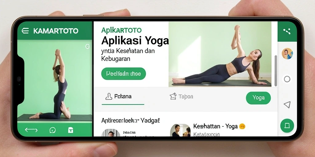 Antarmuka KAMARTOTO yang rapi untuk sesi yoga.