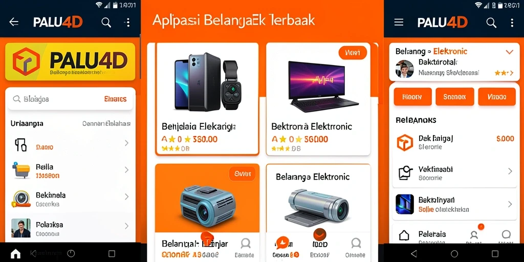 Antarmuka aplikasi PALU4D yang memudahkan belanja elektronik.