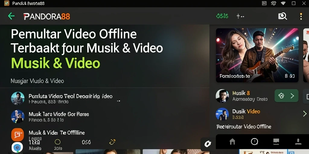 Antarmuka intuitif PANDORA88 untuk pemutar video offline.