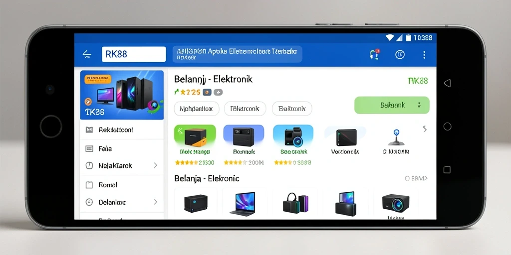 Tampilan antarmuka aplikasi RK88 untuk belanja elektronik.