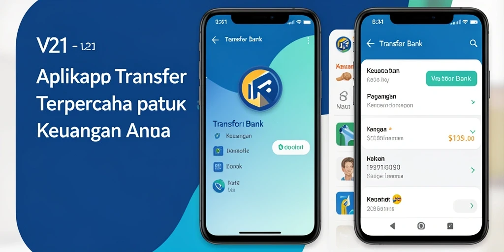 Antarmuka aplikasi V21 untuk transfer bank yang sederhana dan efektif.
